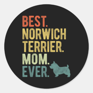 Norwich Terrier Moeder Ooit Hondenliefhebbers Moed Ronde Sticker
