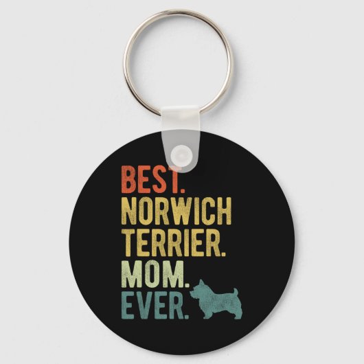 Norwich Terrier Moeder Ooit Hondenliefhebbers Moed Sleutelhanger (Voorkant)