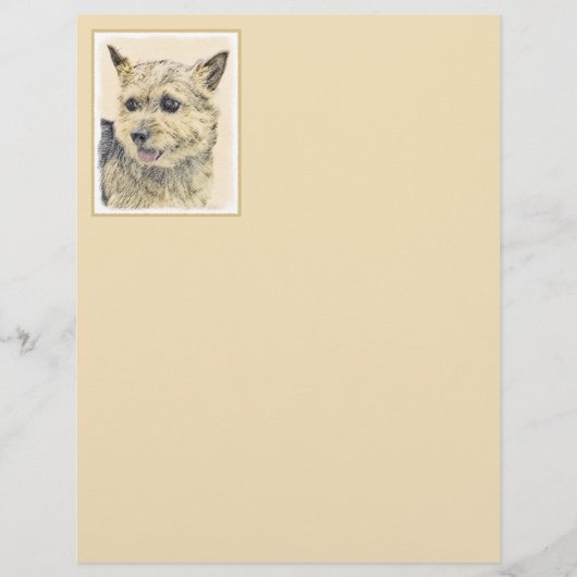 Norwich Terrier Painting - Cute Original Dog Art (Voorkant)