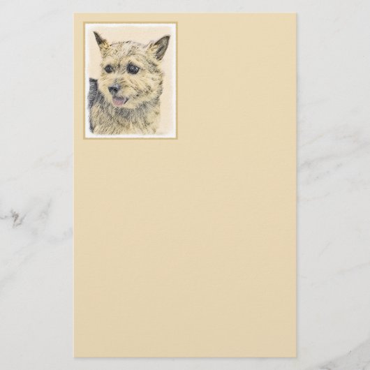 Norwich Terrier Painting - Cute Original Dog Art Briefpapier (Voorkant)