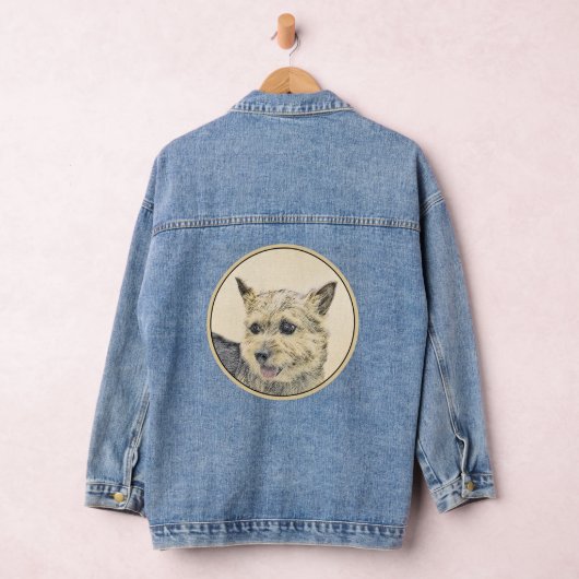 Norwich Terrier Painting - Cute Original Dog Art Denim Jacket (Hangar)