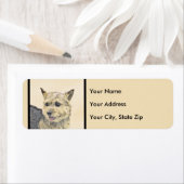 Norwich Terrier Painting - Cute Original Dog Art Etiket (Insitu)