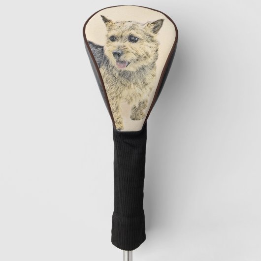 Norwich Terrier Painting - Cute Original Dog Art Golfheadcover (Voorkant)