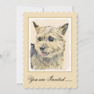 Norwich Terrier Painting - Cute Original Dog Art Kaart
