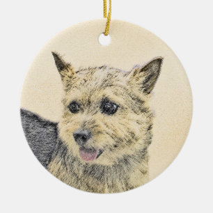 Norwich Terrier Painting - Cute Original Dog Art Keramisch Ornament