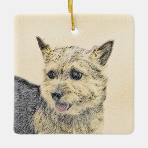 Norwich Terrier Painting - Cute Original Dog Art Keramisch Ornament