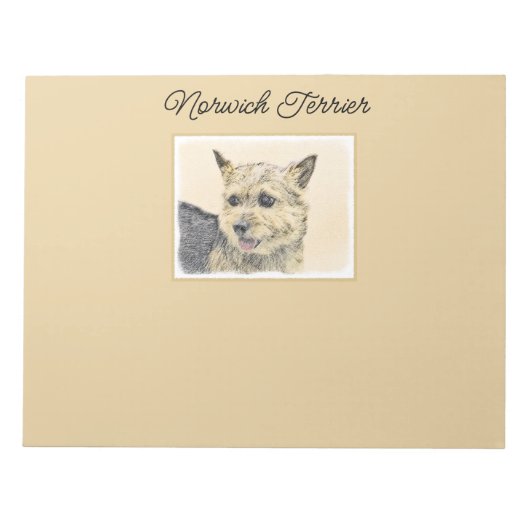Norwich Terrier Painting - Cute Original Dog Art N Notitieblok (Voorkant)