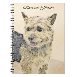 Norwich Terrier Painting - Cute Original Dog Art Notitieboek