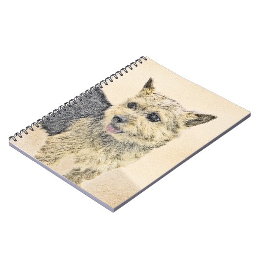 Norwich Terrier Painting - Cute Original Dog Art Notitieboek (Linkerzijde)