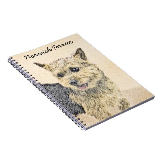 Norwich Terrier Painting - Cute Original Dog Art Notitieboek (Rechterzijde)