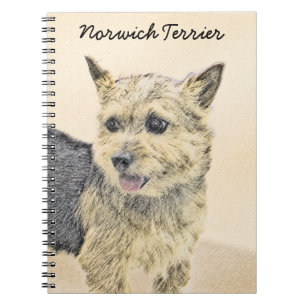 Norwich Terrier Painting - Cute Original Dog Art Notitieboek
