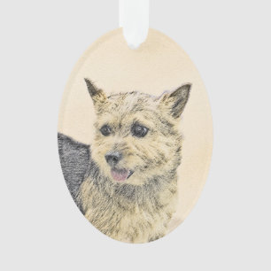 Norwich Terrier Painting - Cute Original Dog Art Ornament