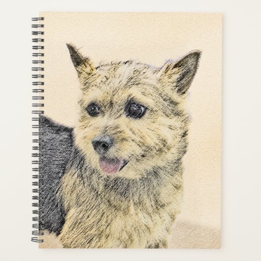 Norwich Terrier Painting - Cute Original Dog Art Planner (Voorkant)