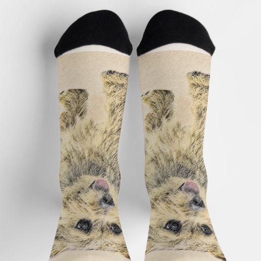 Norwich Terrier Painting - Cute Original Dog Art Sokken (Top)