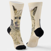 Norwich Terrier Painting - Cute Original Dog Art Sokken (Gebogen)