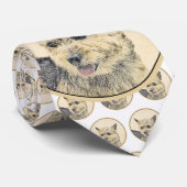 Norwich Terrier Painting - Cute Original Dog Art Stropdas (Opgerold)