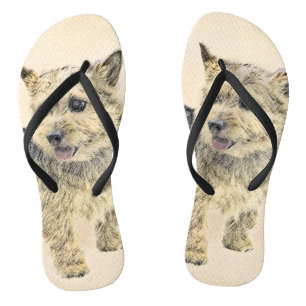 Norwich Terrier Painting - Cute Original Dog Art Teenslippers