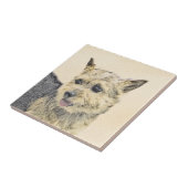 Norwich Terrier Painting - Cute Original Dog Art Tegeltje (Zijkant)