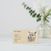 Norwich Terrier Painting - Cute Original Dog Art Visitekaartje (Staand voorkant)