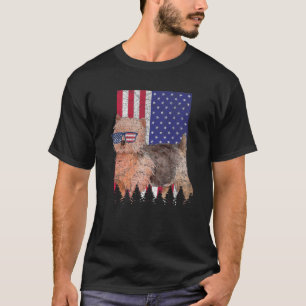 Norwich Terrier Patriotic Dog USA Pride American F T-shirt