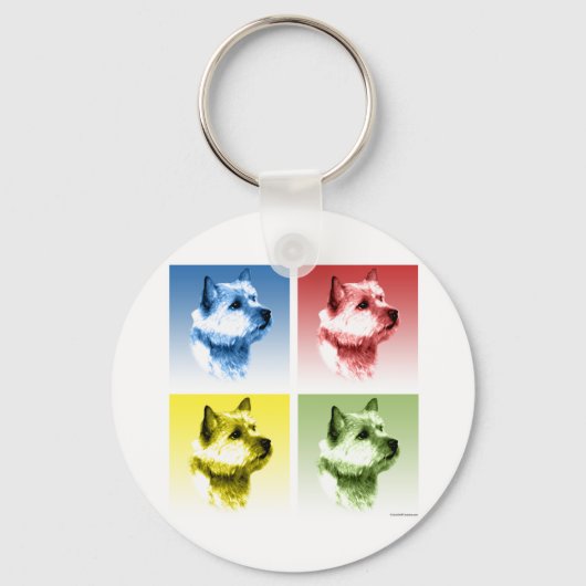 Norwich Terrier Pop Art Sleutelhanger (Voorkant)