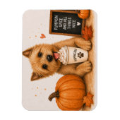 Norwich Terrier Pumpkin Spice Magneet (Verticaal)