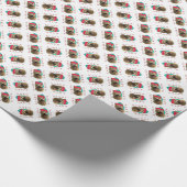 Norwich Terrier Santa Paws Cadeaupapier (Hoek)