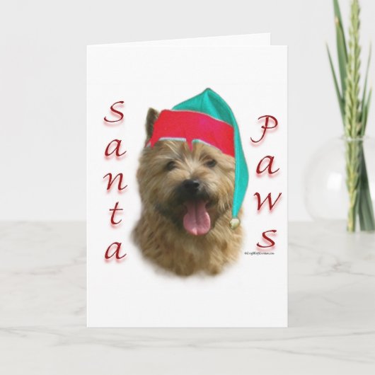 Norwich Terrier Santa Paws Feestdagen Kaart (Voorkant)