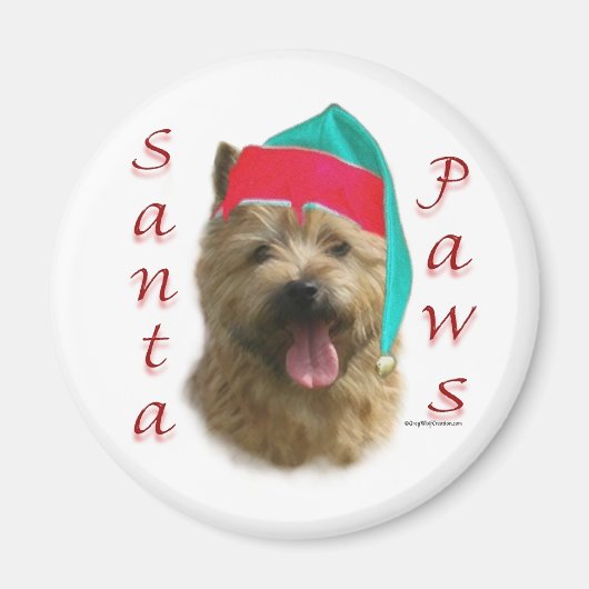 Norwich Terrier Santa Paws Magneet (Voorkant)