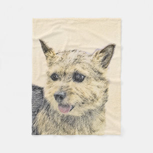Norwich Terrier Schilderij - Mooie Originele Honde Fleece Deken