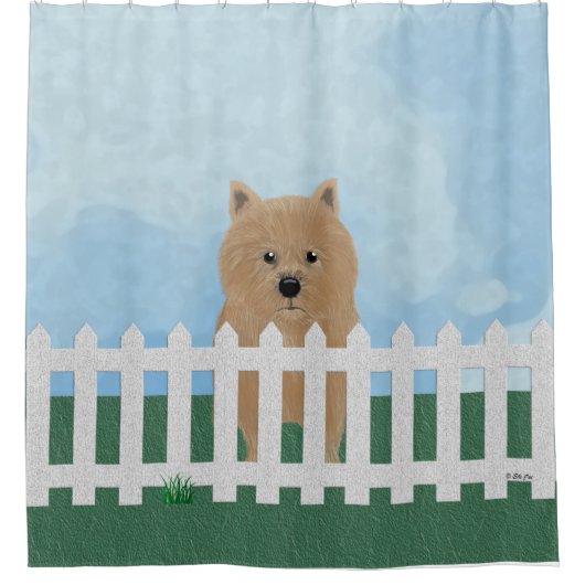 Norwich Terrier Shower Curtain Douchegordijn (Voorkant)