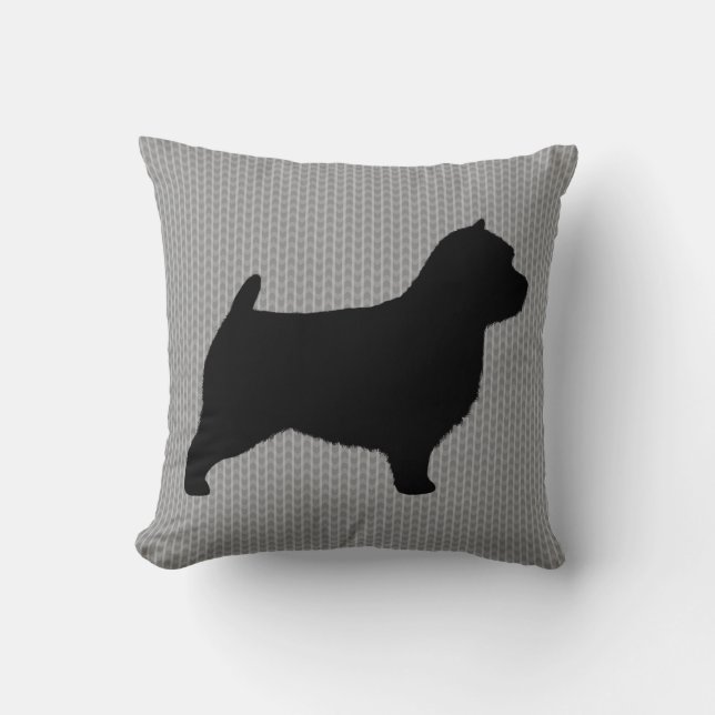 Norwich Terrier Silhouette Kussen (Voorkant)