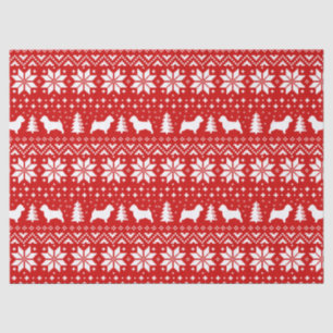 Norwich Terrier Silhouetten kerstpatroon Tissuepapier