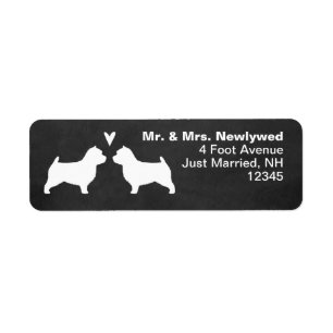 Norwich Terrier Silhouetten Liefde Retouradres Etiket