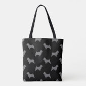 Norwich Terrier Silhouettes Dogs Black en Grey Tote Bag (Achterkant)