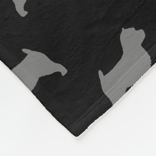 Norwich Terrier Silhouettes Pattern Black and Grey Fleece Deken (Hoek)
