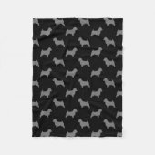 Norwich Terrier Silhouettes Pattern Black and Grey Fleece Deken (Voorkant)