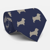 Norwich Terrier Silhouettes Pattern Hondenras Stropdas (Opgerold)