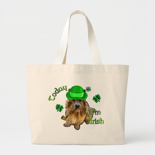 Norwich Terrier St Patricks Grote Tote Bag (Voorkant)