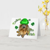 Norwich Terrier St Patricks Kaart (Gele Bloem)