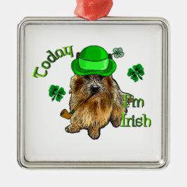 Norwich Terrier St Patricks Metalen Ornament