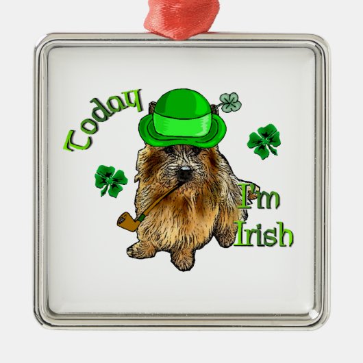 Norwich Terrier St Patricks Metalen Ornament (Voorkant)