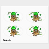 Norwich Terrier St Patricks Ovale Sticker (Vel)