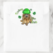 Norwich Terrier St Patricks Ovale Sticker (Tas)