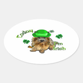 Norwich Terrier St Patricks Ovale Sticker