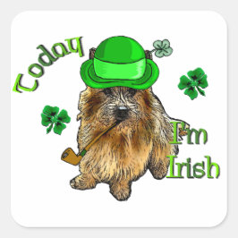 Norwich Terrier St Patricks Vierkante Sticker