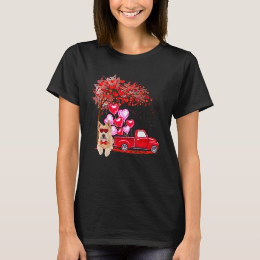 Norwich Terrier Sunbril Hearts Tree Pickup Truc T-shirt (Voorkant)