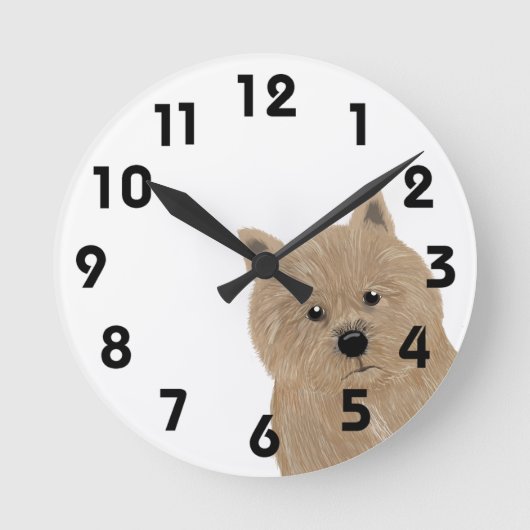 Norwich Terrier Wall klok (Voorkant)