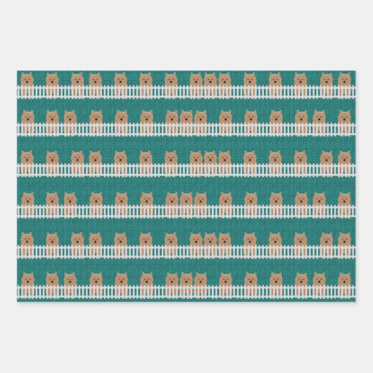 Norwich Terrier Wrapping Paper Flat Sheet Set 3 (Voorkant 2)