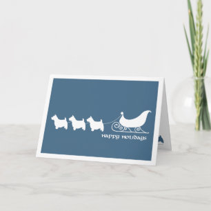 Norwich Terriers Pulling Santa's Sleigh Feestdagen Kaart